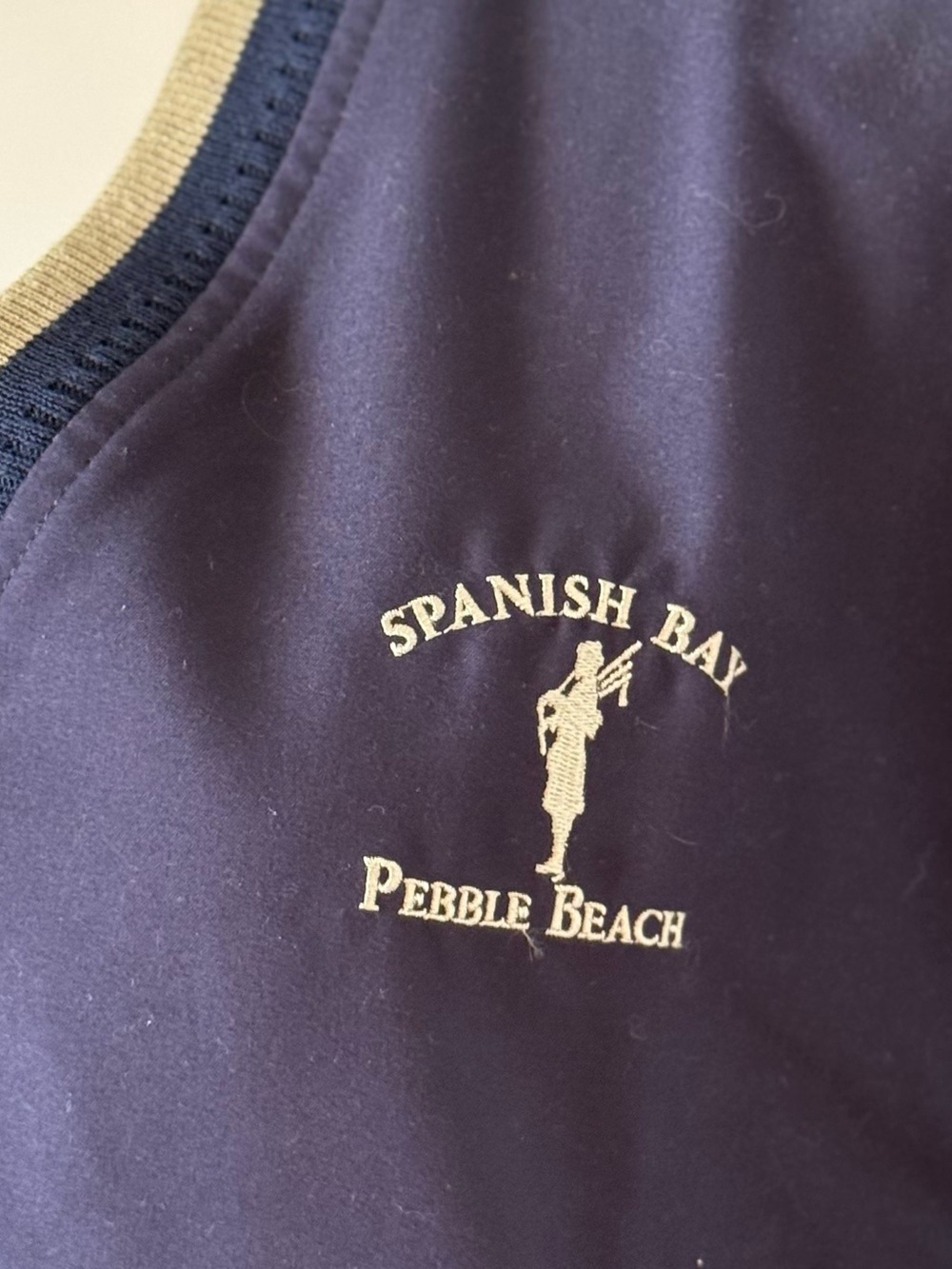 Pebble Beach Collection Vintage Golf Vest Navy Blue Spanish Bay Size L Men - Picture 2 of 6